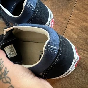 Kids Vans, Black and Navy, Velcro, Size 13